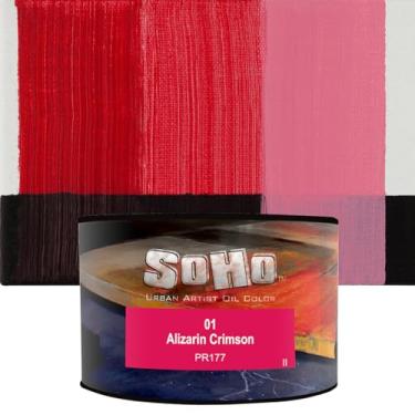 Imagem de Soho Urban Artist Tinta a óleo - Alizarin Crimson, lata de 430 ml - Cores a óleo mais valiosas para pintura, excelente carga de pigmento
