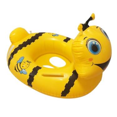 Imagem de Boia Inflável Infantil com Assento – Modelos Animais, Carros, Unicórnio, Tubarão e Muito Mais – Brinquedo de Piscina e Praia para Crianças (Boia Inflável Abelha)
