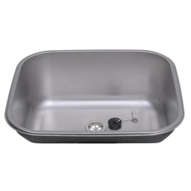 Imagem de Tanque Inox Monobloco Texturizado 50x45 cm Prata Atikum