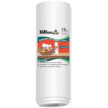 Imagem de 1 Rolo Nanocubos 15x500cm transparente, Embalagem, Sacos com Ranhura para Seladora a Vácuo