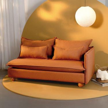 Imagem de Sofá Modular 2 Lugares Braço Lateral com Pé Bolinha Sôma Cabecasa Madeiramadeira Mocha Mousse