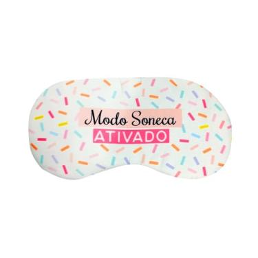 Imagem de Máscara de Dormir com Gel Modo Soneca ativado Branco confete presente confortável elástico
