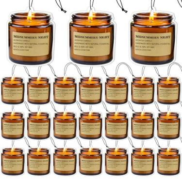 Imagem de Heigble 24 peças de papel em forma de vela aromatizadores de ar de carro para pendurar na noite de verão