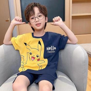 Imagem de Pijama Poliester Juvenil Menino Pikachu Azul Manga Curta - Petvipi, Am