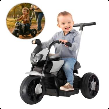 Imagem de Mini Moto Elétrica Infantil Esportiva Unitoys Cinza Recarregável Bater