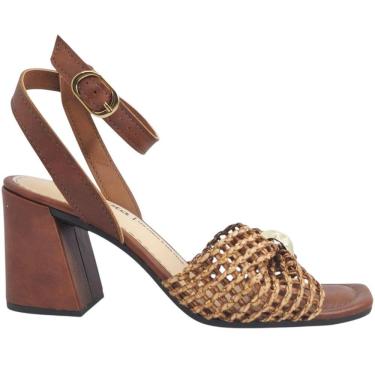 Imagem de Sandália Feminina Casual Social Dia a Dia Passeio Trabalho Salto Grosso Médio Conforto Dakota Y9803