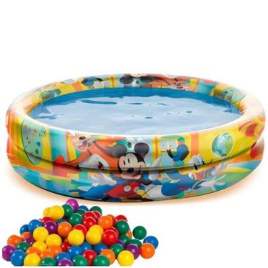 Imagem de Piscina Banheira Inflável Mickey 70 Litros Infantil Criança Menino Com