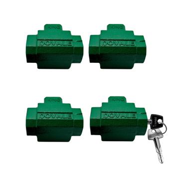 Imagem de 04 Fechadura Cadeado De Solo Para Porta Enrolar Mestrada Com Segredos Iguais