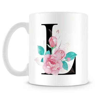 Imagem de Caneca Personalizada Letra L - Porcelana Branca com Estampa - Amo Cane
