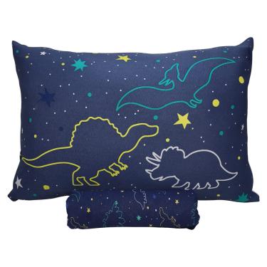 Imagem de Jogo de Cama Portallar Solteiro Malha Mista Joy Dinossauros 2 peças Azul