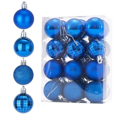 Imagem de Diahom Bola de Natal 24 ct 4 cm azul real mini enfeites de Natal para pendurar árvores guirlanda festa de casamento decoração de escritório em casa loja