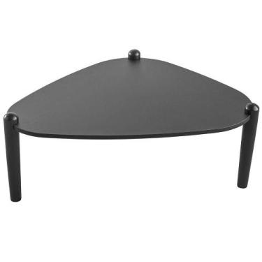 Imagem de Mesa De Centro Para Sala De Estar Pés Madeira Baixa Trium A03 Nero Pre