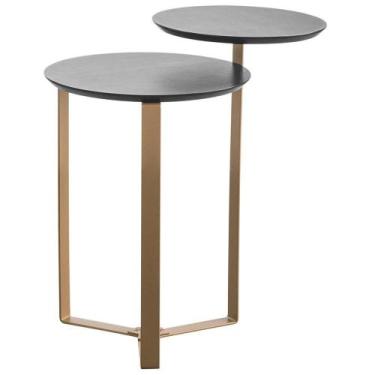 Imagem de Mesa Lateral Para Sala De Estar 2 Em 1 Pés Metálicos Dari A03 Nero Dou