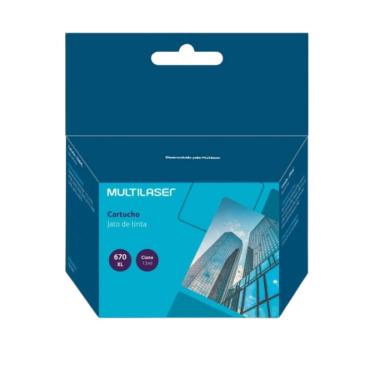 Imagem de Cartucho Azul Jato De Tinta Compatível 670xl Azul Multilaser - CO670C