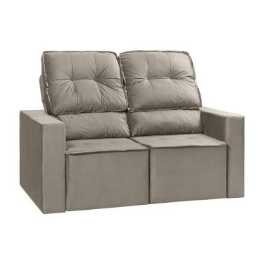 Imagem de Sofá Retrátil E Reclinável Chicago 2l. 1.50cm C/molas-veludo Marfim