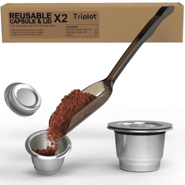 Imagem de Cápsula de café reutilizável para máquina original Nespresso com tampas