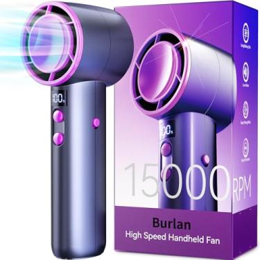 Imagem de BURLAN Ventilador portátil [resfriamento rápido], pequeno ventilador portátil, ventilador operado por bateria [13-30 horas de trabalho], mini ventilador recarregável com USB, ventiladores de mão de