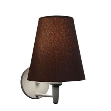 Imagem de Arandela Cone Md-2007 Base Branco Cúpula Em Tecido 20-08x18cm Café - Bivolt