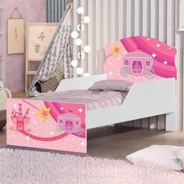 Imagem de Cama Infantil Carruagem Rosa Com Colchão