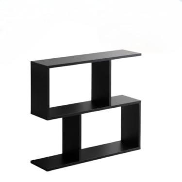 Imagem de Estante Suspensa, Kit 2 Nichos Zig Zag Mdf 15mm Preto Estante de Livros E Prateleira Decorativa de Parede 60cm