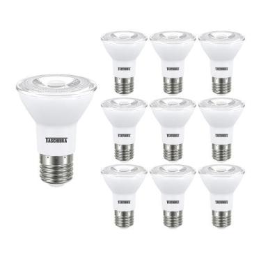 Imagem de 10 Lâmpadas LED Taschibra Par 20 Ip20 7W E27 Bivolt 2700K Luz Amarela