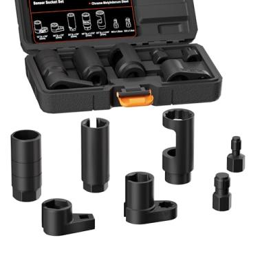 Imagem de YEKEPRO Soquete de sensor de oxigênio O2 de 7 peças, kit de remoção de unidade de envio de pressão de óleo do sensor, unidade automotiva de 3/20.3 cm 1/5.1 cm, chave de ferramenta de remoção de