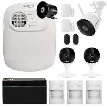 Imagem de Kit Alarme E Câmera Intelbras App Celular Sensores Sem Fio