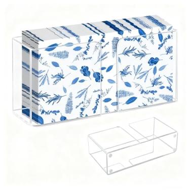 Imagem de Suporte de toalha e guardanapo de acrílico impermeável - suporte vertical transparente para toalhas de papel descartáveis, organizador para cozinha, banheiro, mesa de jantar