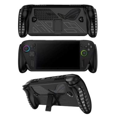 Imagem de FJIASTB Capa para ASUS ROG Xbox Ally/Ally X 2025, capa flexível de TPU à prova de choque com suporte (preto)