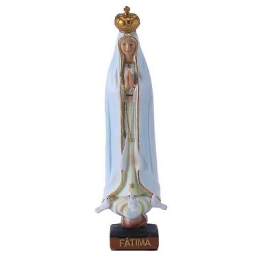 Imagem de Escultura Figura Nossa Senhora de Fátima 20,5 cm Resina Religiosa - yi