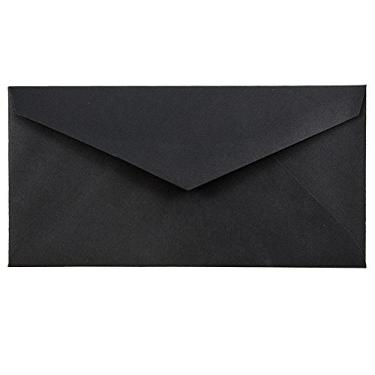 Imagem de Envelopes de linho preto de papel da JAM, 50 Per Pack, Monarch