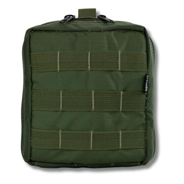 Imagem de Bolso Modular 15x15 Multiúso Rip Stop – Fixação em Cinto ou Colete, Zíper 90°, Painel MOLLE Laser Cut, Impermeável, Alta Resistência e Organização para Ferramentas (VERDE)