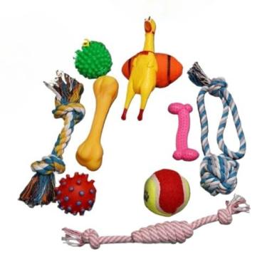 Imagem de Brinquedos Mordedores Para Filhotes, Anti-Ansiedade, Auxilia Na Limpeza Dos Dentes E SaúDe Bucal(kit 6)