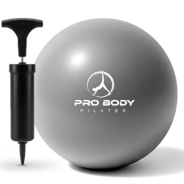 Imagem de (Silver (with Pump)) - Mini Exercise Ball with Pump - 23cm Bender Ball for Stability, Barre, Pilates, Yoga, Core Training and Physical Therapy
