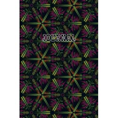 Imagem de Paperback Journal Diary Notebook (Yellow Gold Orange Pink Black Triangle Hexagon Geo 3D Light Kaleidoscope) Lined Paper 120 pages 6" x 9" Poetry Affirmations Sketchpad Doodling