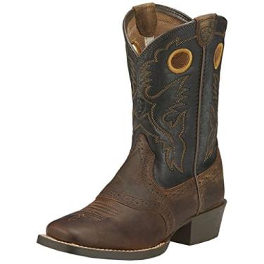 Imagem de Bota infantil Roughstock Western Cowboy, Distressed Brown/Black, 3 Little Kid