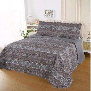 Imagem de Cobre Leito Dupla Face Estampada Casal 220X240Cm Vilhena - Jolitex