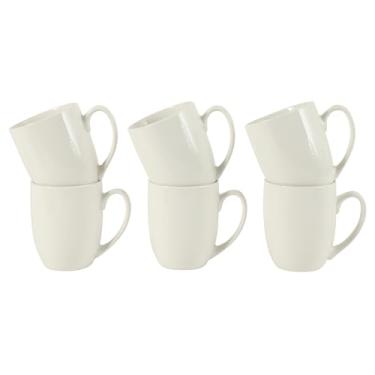 Imagem de Gibson Home Great Essentials Canecas de café de porcelana de 473 ml, conjunto de 6 xícaras para latte, chá quente, cappuccino, mocha, expresso, cacau