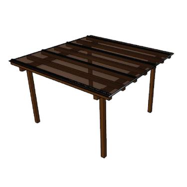 Imagem de Kit Policarbonato Bronze 4mm 3,00m X 3,00m - Perfis Naturais