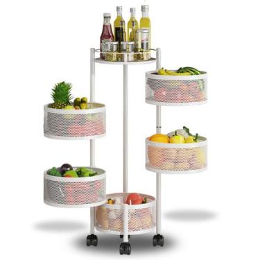 Imagem de Fruteira de chão para cozinha moderna aramado preta giratori - Uzy