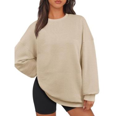 Imagem de Moletom MEROKEETY oversized para mulheres 2024, outono, damasco