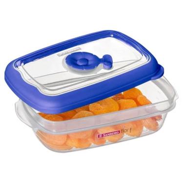 Imagem de Pote Retangular Plástico Pequeno Baixo 430ml - 717-5 - Sanremo Recep.ret.pq.baixo 430ml Sanremo 717-5 (bnd)