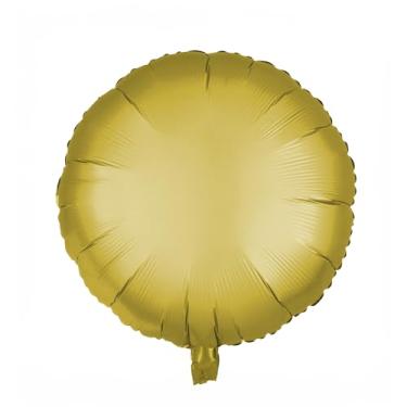 Imagem de BALAO CROMADO REDONDO C/CANUDO DOURADO 18"