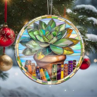 Imagem de Enfeites de Natal para pendurar em cristal, enfeites de árvore de Natal feitos à mão, decoração de carro e casa - presentes de Natal, decoração de artesanato em acrílico, ideias de troca de presentes