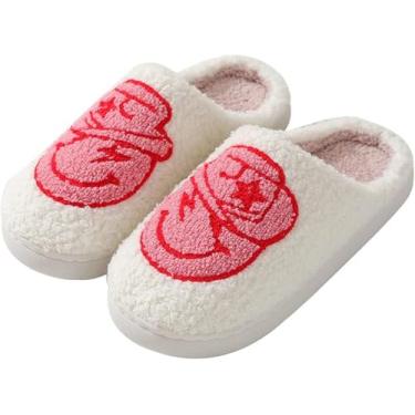 Imagem de Chinelos Femininos Chinelos Chapéu De Cowgirl Country Slides Confortáveis Aconchegantes Confortáveis Sorriso Sapatos De Casa, A, 36-37(fit 35-36)