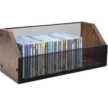 Imagem de Salajory Rack de armazenamento de CD – Estojo de armazenamento de CD comporta 38 CDs de capa completa, 76 CDs de capa fina, suporte de CD para desktop ou armário, visor de CD para Blu-Ray | Estojos de