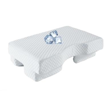 Imagem de Travesseiro lateral com orifício para o braço, almofada de espuma viscoelástica oferece suporte e reduz a pressão do braço, travesseiro ajustável para todas as posições, travesseiros de orifício de