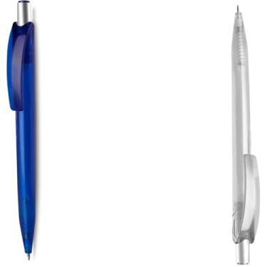 Imagem de Caneta Esferográfica Retrátil em Plástico, Escrita Azul, Pacote com 2 Unidades (Azul e Transparente)