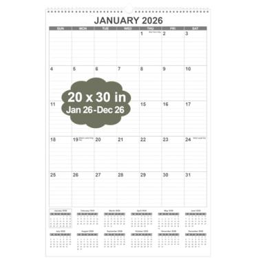 Imagem de Calendário de parede 2026 – Calendário 2025-2026 de dezembro de 2025 a dezembro de 2026, calendário de 13 meses/agenda com papel grosso, 51 x 76 cm, vertical, preto