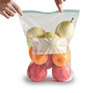 Imagem de Saco Hermético 10 unidades Tamanho G - Ideais para Congelar, Armazenar e Organizar Alimentos - Fecho Reforçado Zip Lock